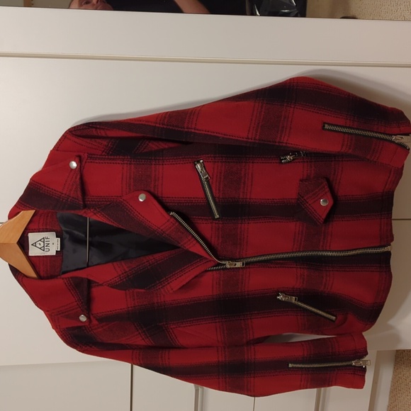 UNIF Boyfriend Plaid Moto Jacket Women's M - Picture 3 of 9
